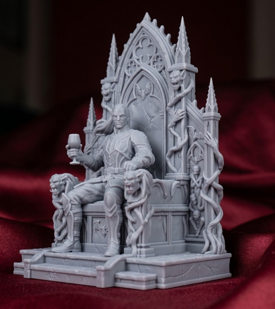 Strahd, príncipe de las tinieblas, en su trono.
